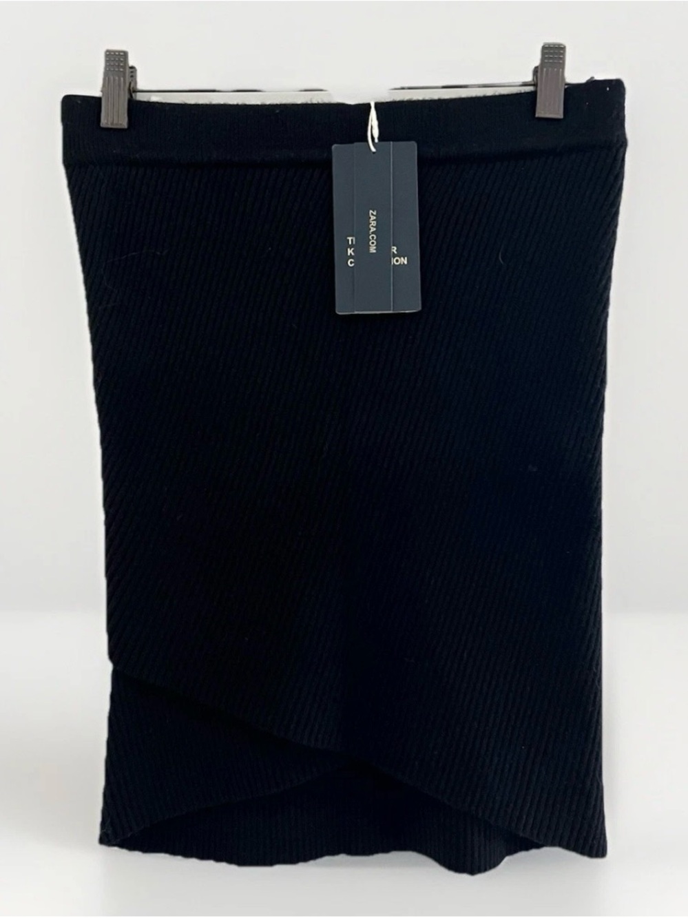 NWT Zara Knit Black Ribbed Mini Skirt Medium